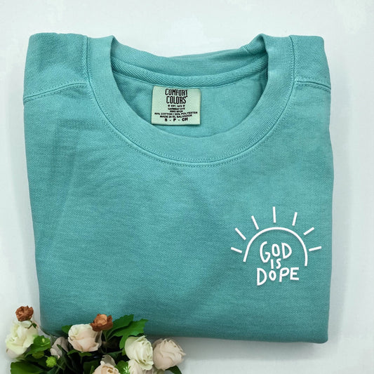 Eembroidered Custom Sweatshirts, Embroidered God Is Dope Sweatshirt, Christmas Gift