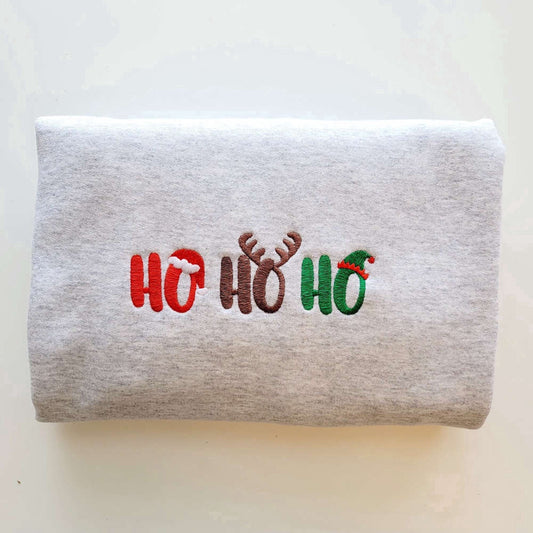 Eembroidered Custom Sweatshirts, Embroidered Hohoho Christmas Sweatshirt, Best Gift For Christmas 2024, Christmas Gift