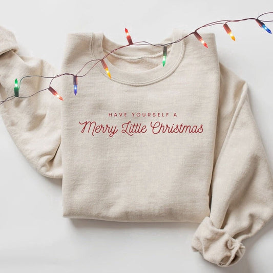 Eembroidered Custom Sweatshirts, Embroidered Merry Christmas Sweatshirt, Merry And Bright Christmas Sweater For Family, Christmas Gift