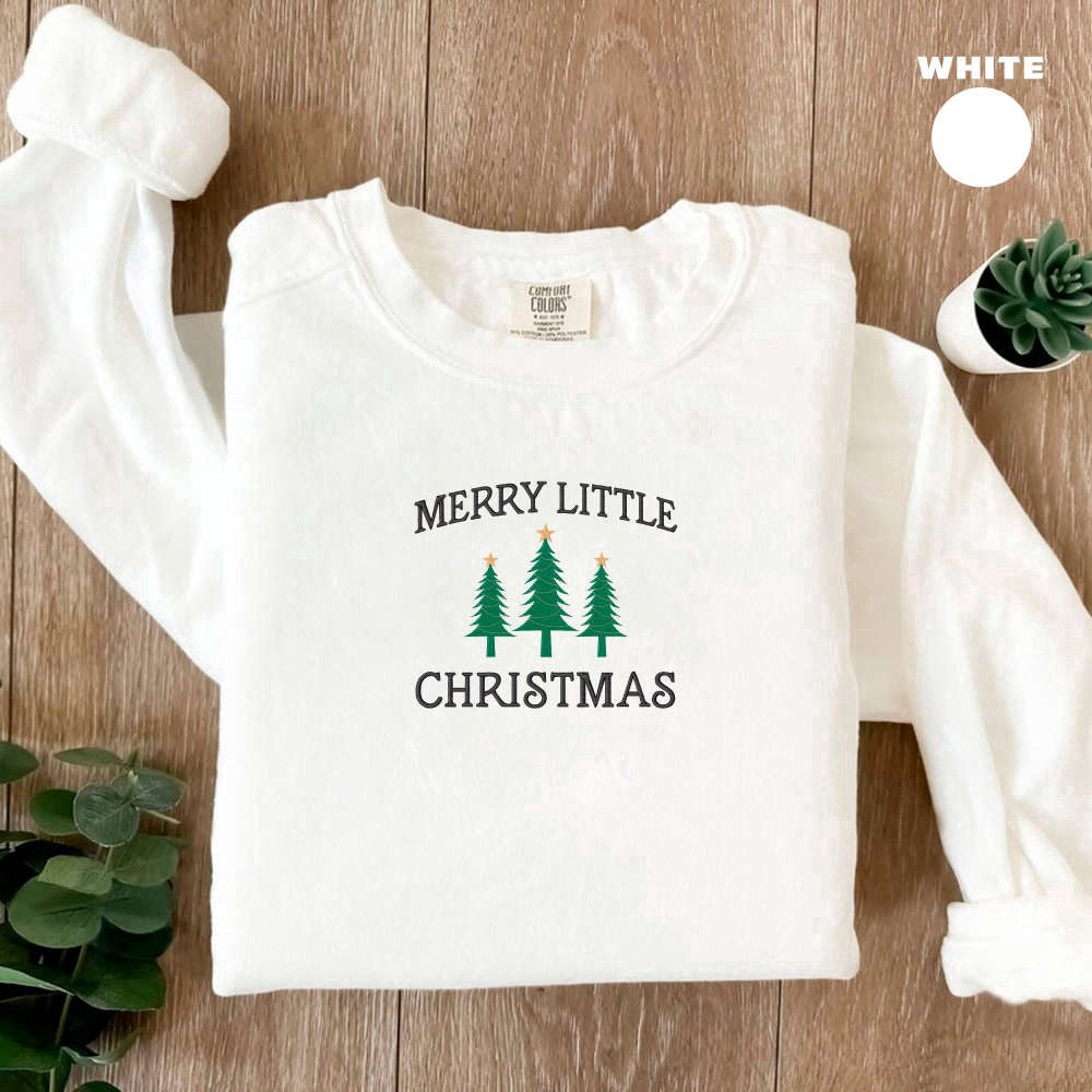 Eembroidered Custom Sweatshirts, Embroidered Merry Christmas Sweatshirt, Womens Christmas Sweatshirt For Family, Christmas Gift