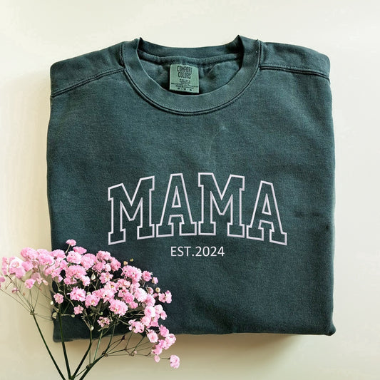 Eembroidered Custom Sweatshirts, Embroidered Mummy Sweatshirt, Christmas Gift