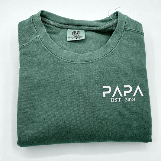 Eembroidered Custom Sweatshirts, Embroidered Papa Sweatshirt, Christmas Gift