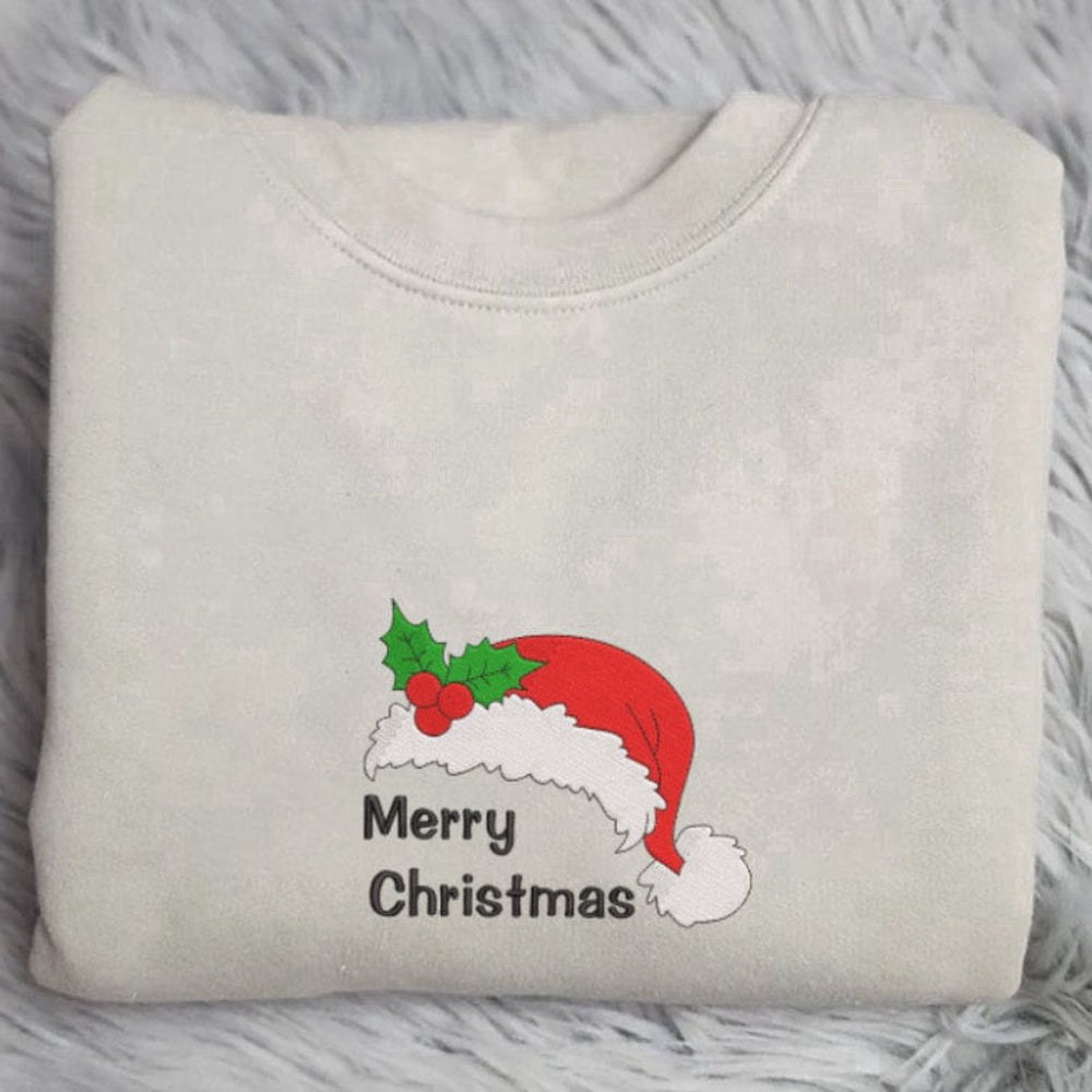 Eembroidered Custom Sweatshirts, Embroidery Christmas Sweatshirt, Merry Christmas Sweatshirt, Gift For Christmas, Christmas Gift