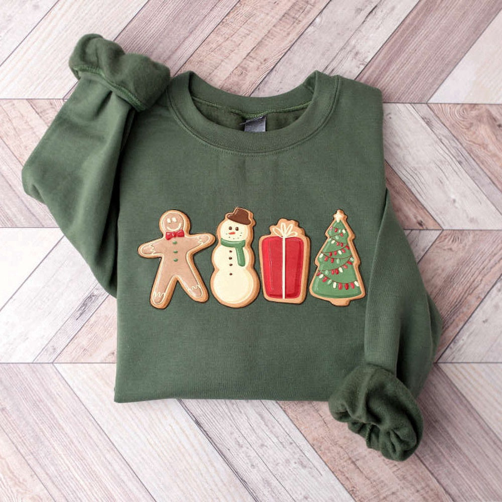 Eembroidered Custom Sweatshirts, Gingerbread Cookies Sweatshirt, Christmas Matching Sweatshirt Gift For Christmas, Christmas Gift