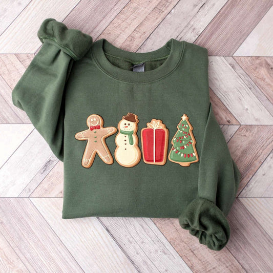 Eembroidered Custom Sweatshirts, Gingerbread Cookies Sweatshirt, Christmas Matching Sweatshirt Gift For Christmas, Christmas Gift