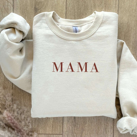 Eembroidered Custom Sweatshirts, Mama Embroidered Sweatshirt Gift, Customized Embroidered Sweatshirt For Family, Christmas Gift