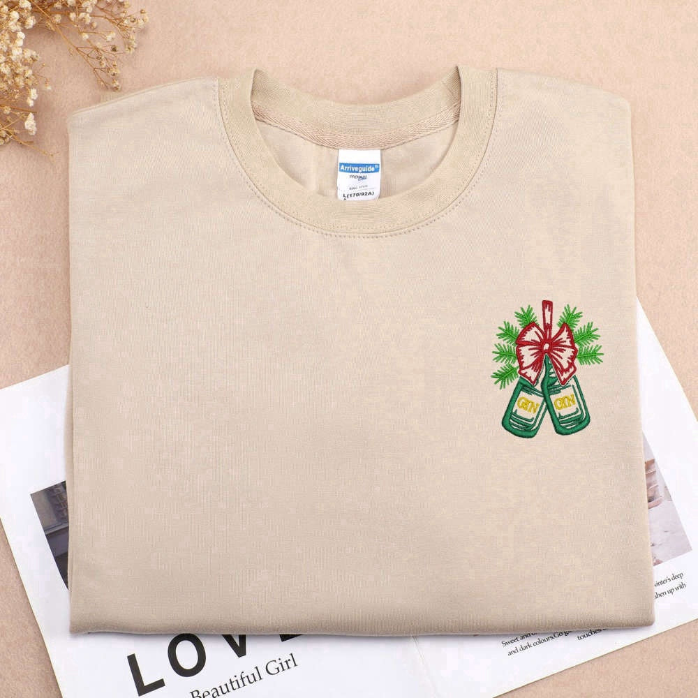 Eembroidered Custom Sweatshirts, Merry Christmas Embroidered Sweatshirt 2D Crewneck Sweatshirt For Men And Women, Christmas Gift