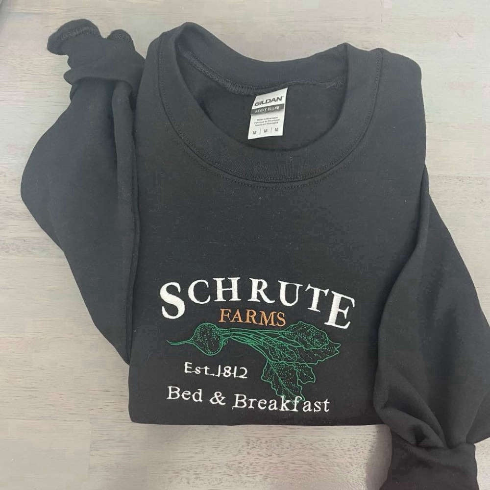 Eembroidered Custom Sweatshirts, Schrute Embroidered Sweatshirt Vintage Schrute Embroidered Crewneck For Men Women, Christmas Gift