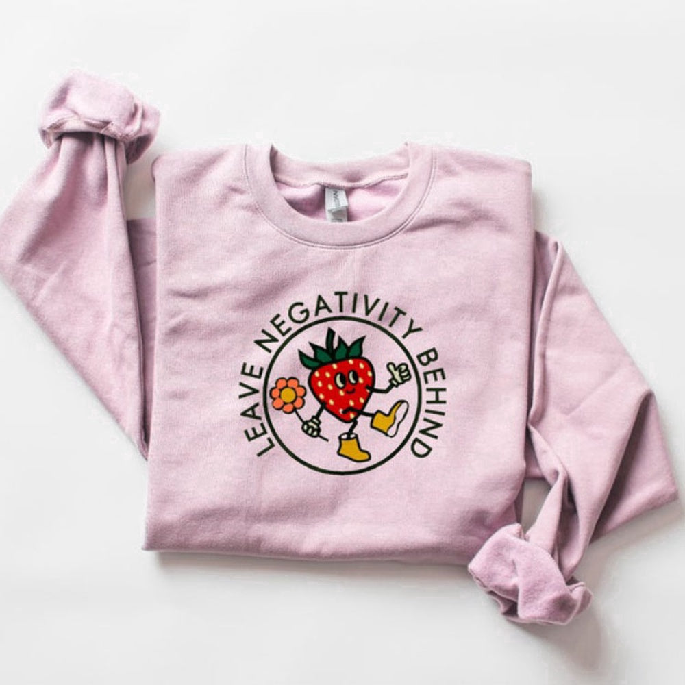 Eembroidered Custom Sweatshirts, Strawberry Embroidered Sweatshirt 2D Crewneck Sweatshirt For Men And Women, Christmas Gift