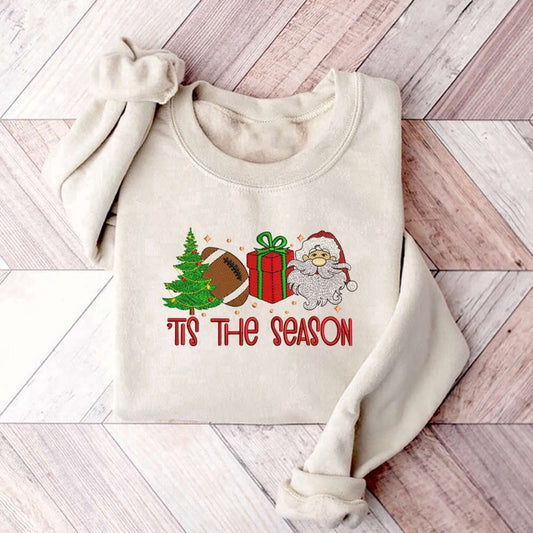 Eembroidered Custom Sweatshirts, Tis The Season Christmas Tree Machine Embroidery Sweatshirt, Santa Gifts, Christmas Gift
