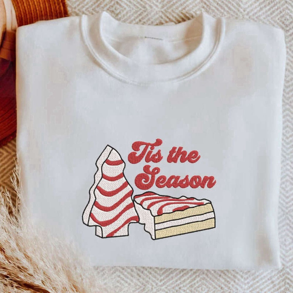 Eembroidered Custom Sweatshirts, Tis The Season, Embroidered Tis The Season Sweatshirt, Gift For Christmas, Christmas Gift