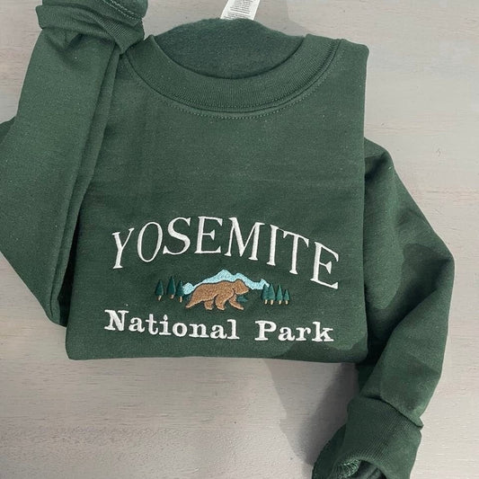 Eembroidered Custom Sweatshirts, Yosemite National Park California Vintage Embroidered Sweatshirt, Christmas Gift