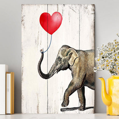 Elephant With Heart Balloon - Home Decor For Women