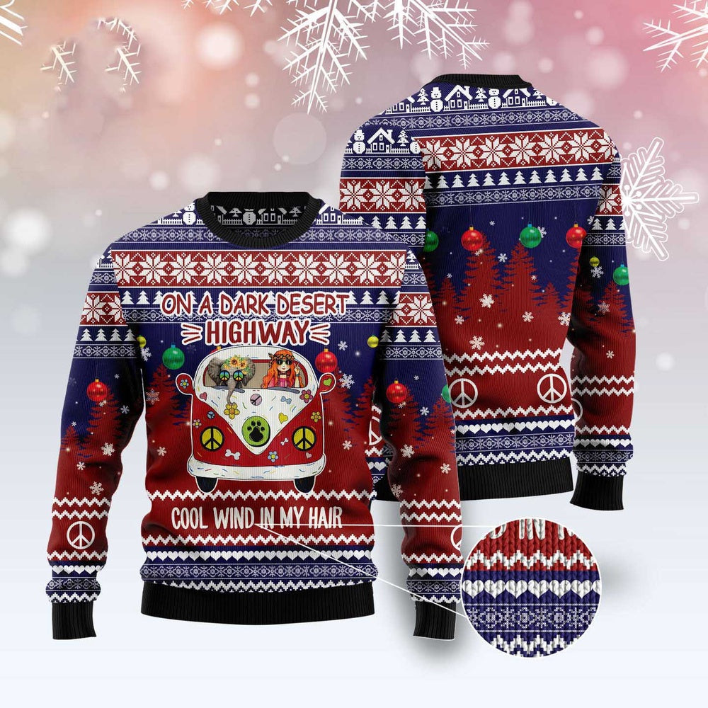 Elephant Hippie Girl Ugly Christmas Sweater, Funny Xmas Sweater, Sweater Xmas