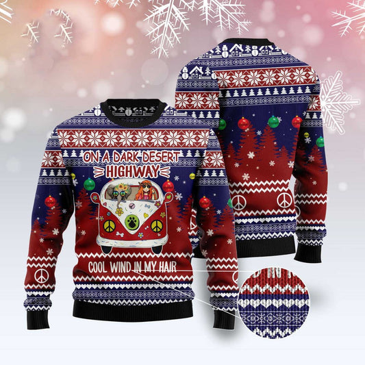 Elephant Hippie Girl Ugly Christmas Sweater, Funny Xmas Sweater, Sweater Xmas