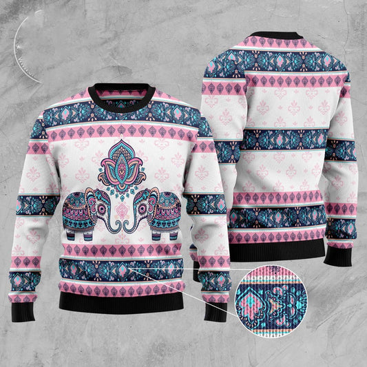 Elephant Mandala Ugly Christmas Sweater, Funny Xmas Sweater, Sweater Xmas