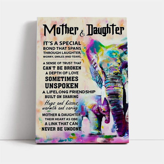Elephant Mother Daughter It'S A Special Bond That Spans Canvas, Mother's Day Canvas Art, Gift For Mom, Birthday Gift, Mother's Day Wall Art