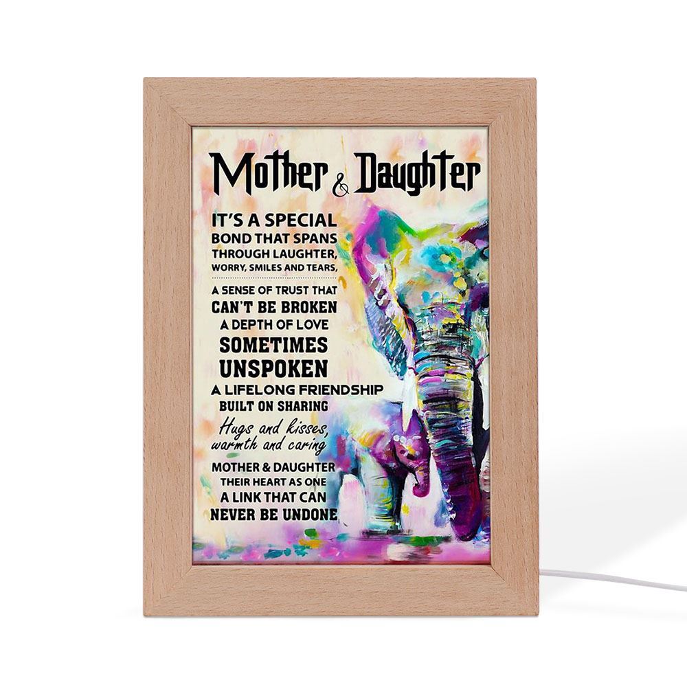 Elephant Mother Daughter It'S A Special Bond That Spans Frame Lamp, Mother's Day Night Light, Best Mom Ever, Gift For Mom