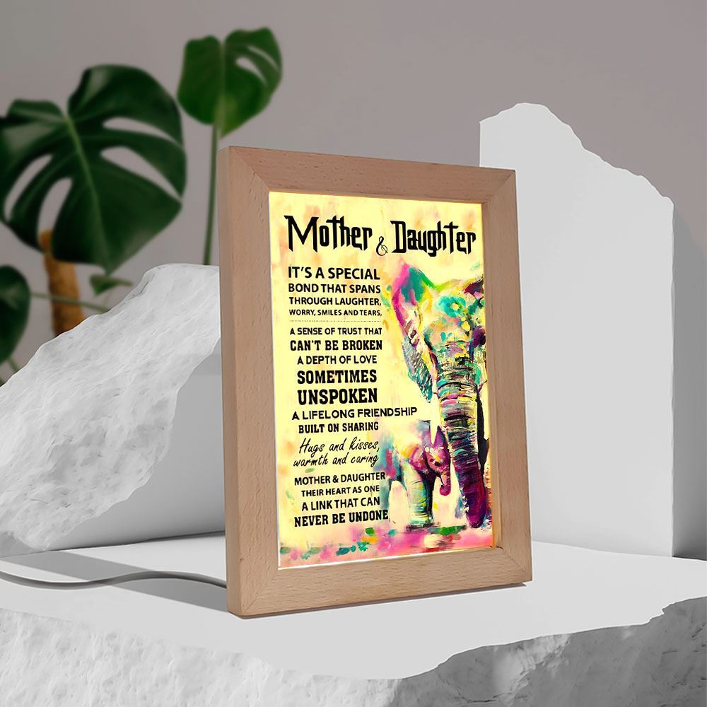 Elephant Mother Daughter It'S A Special Bond That Spans Frame Lamp, Mother's Day Night Light, Best Mom Ever, Gift For Mom