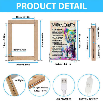 Elephant Mother Daughter It'S A Special Bond That Spans Frame Lamp, Mother's Day Night Light, Best Mom Ever, Gift For Mom