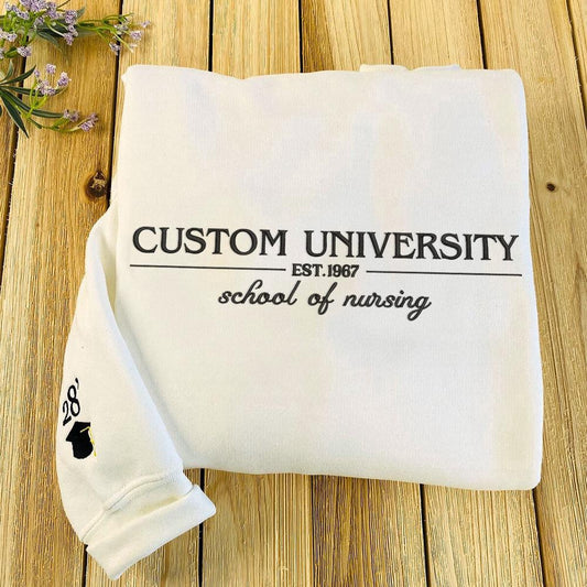 Embroidered Christmas Sweatshirts, Custom Embroidered College University Sweatshirt