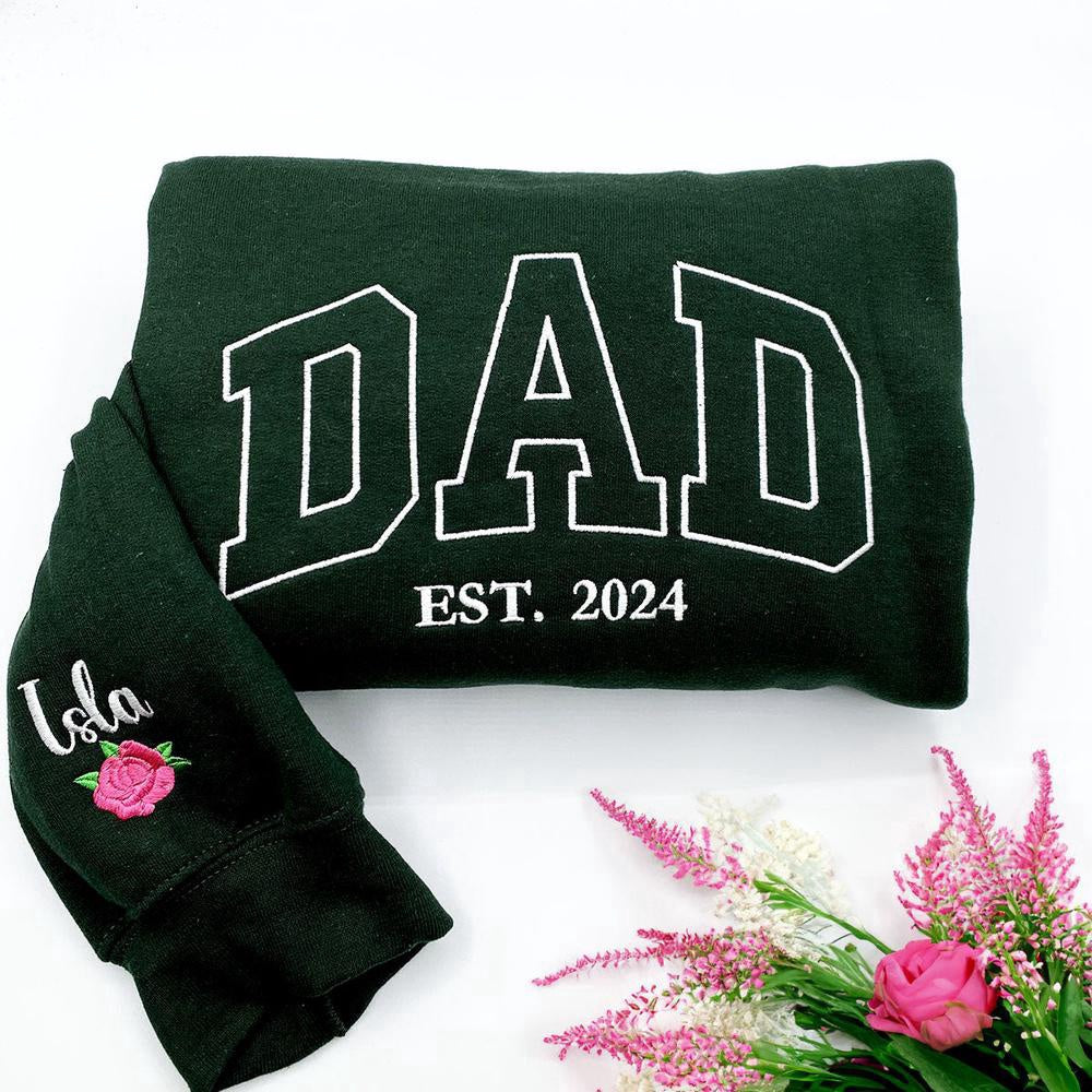 Embroidered Christmas Sweatshirts, Custom Embroidered Cool Uncle Sweatshirt With Nephews Names On Sleeve