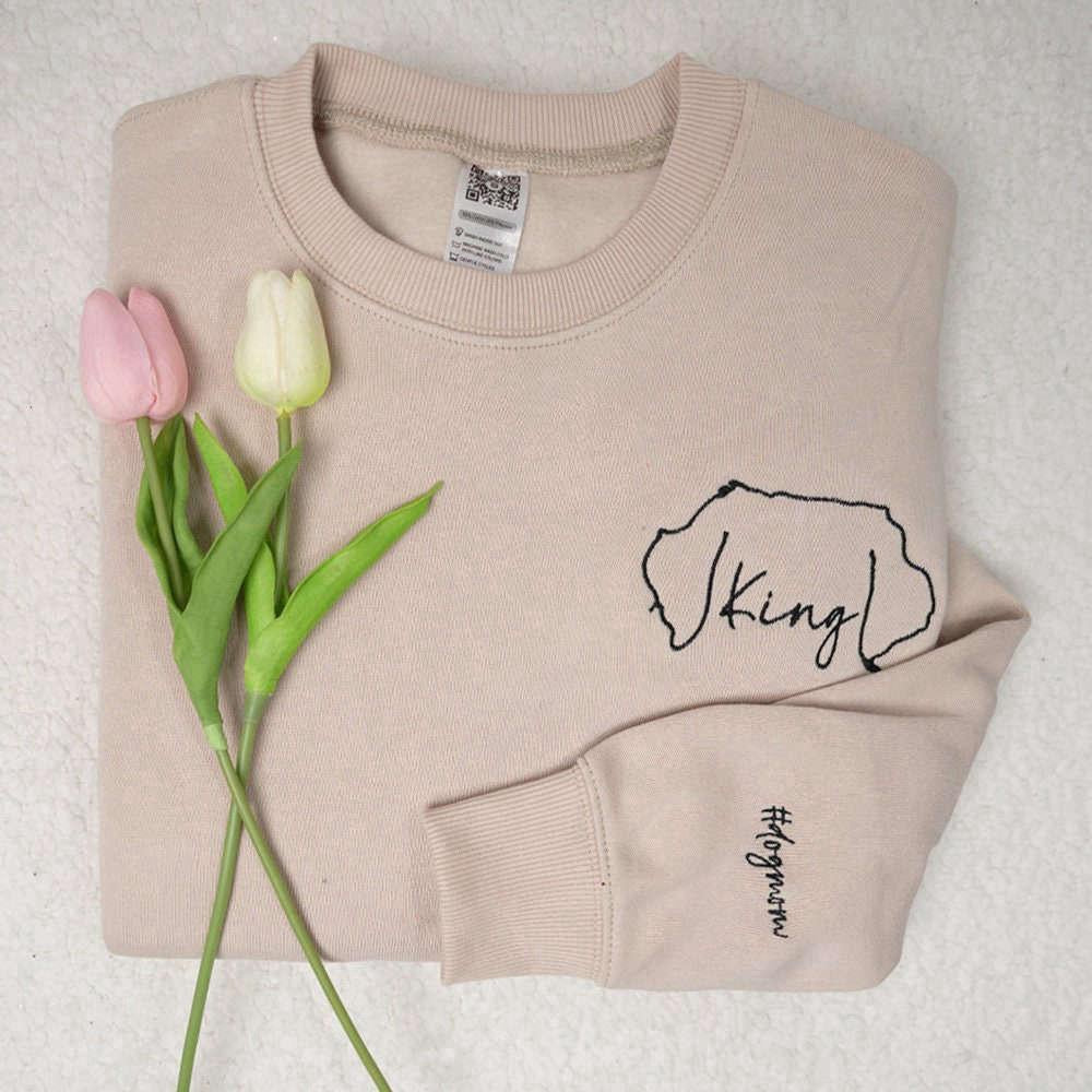 Embroidered Christmas Sweatshirts, Custom Embroidered Dog Mom Sweatshirt, Best Gifts For Dog Owners