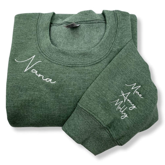 Embroidered Christmas Sweatshirts, Custom Embroidered Mimi Sweatshirt