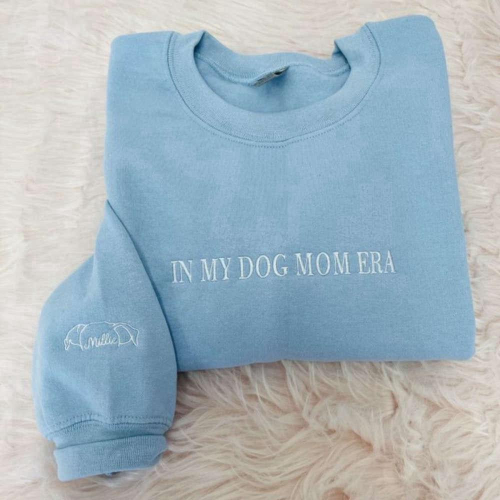 Embroidered Christmas Sweatshirts, Dog Mama Sweatshirt, Hoodie Embroidered 2D Crewneck Sweatshirt Gift For Family