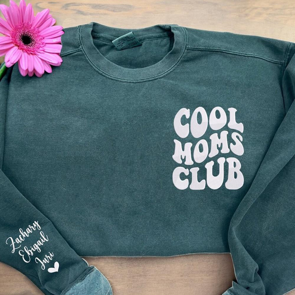 Embroidered Christmas Sweatshirts, Embroidered Girl Mom Club Sweatshirt