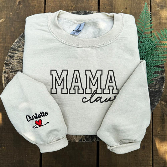 Embroidered Christmas Sweatshirts, Embroidered Mama Claus Sweatshirt