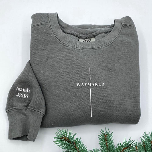 Embroidered Christmas Sweatshirts, Embroidered Waymaker Sweatshirt