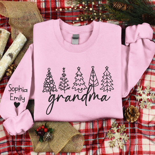 Embroidered Sweatshirt, Christmas Embroidered Sweatshirt Tree For Give Grandma