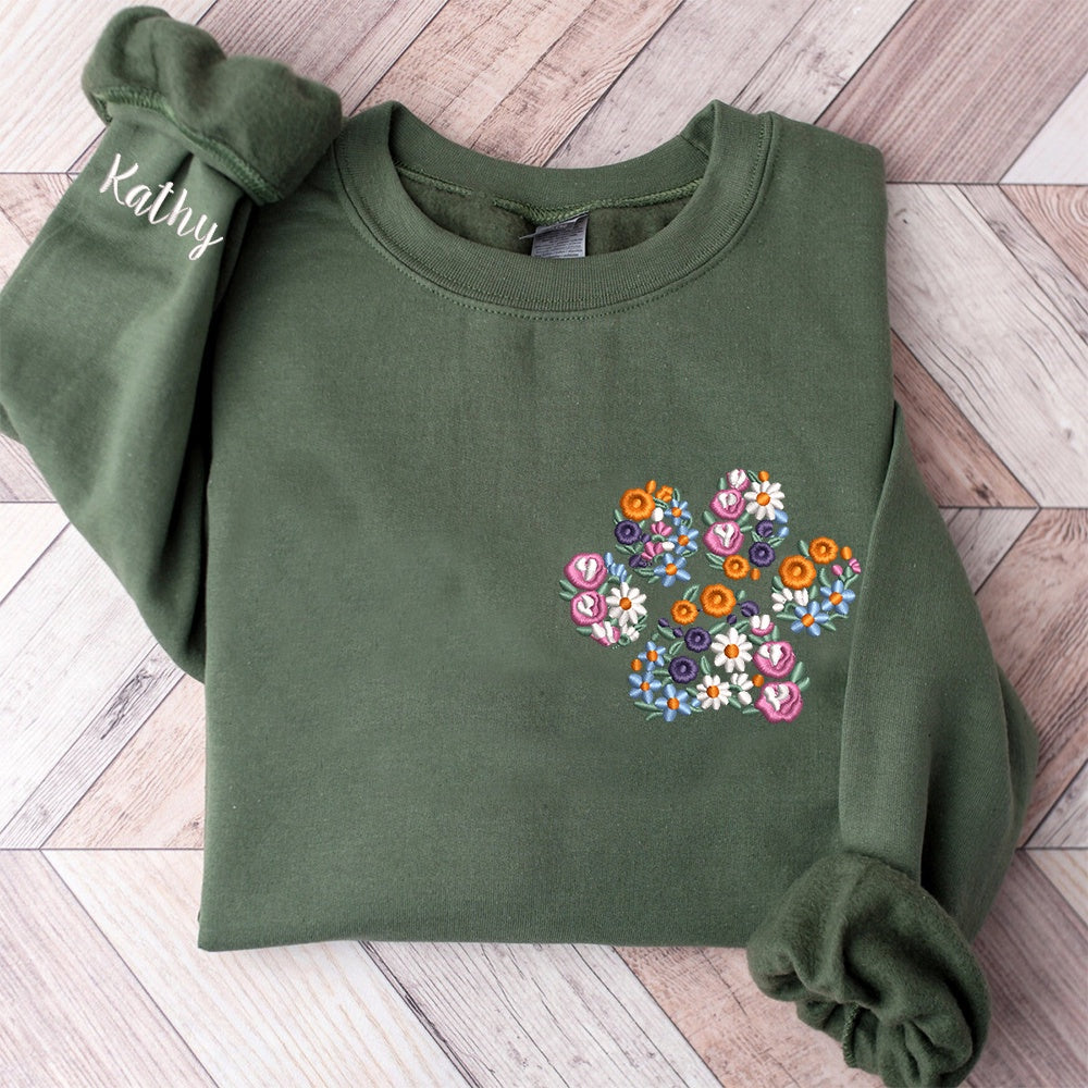 Embroidered Sweatshirt, Custom Dog Mom Sweatshirt Custom Pet Gift, Pet Loss Gift Dog Sweatshirt Fur Mama