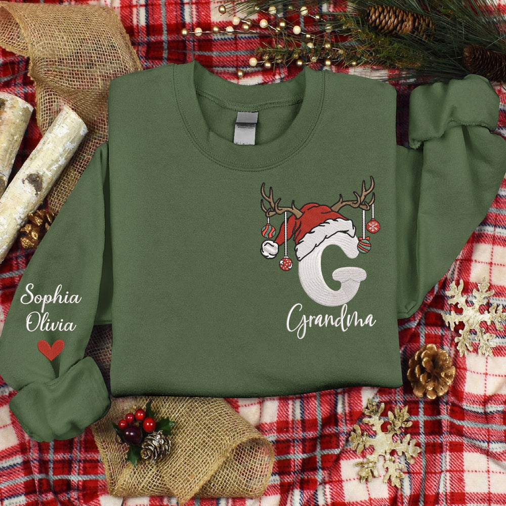 Embroidered Sweatshirt, Custom Embroidery Sweatshirt Gifts For Grandma, Give Grandma