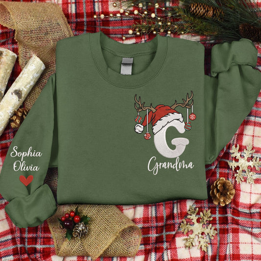 Embroidered Sweatshirt, Custom Embroidery Sweatshirt Gifts For Grandma, Give Grandma