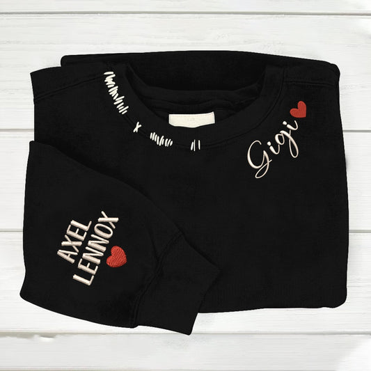 Embroidered Sweatshirt, Custom Hand Embroidered Gigi 2024 Sweatshirt