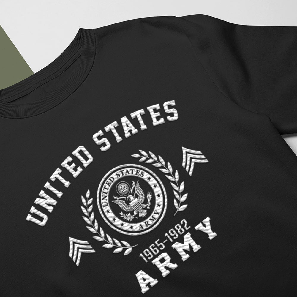 Embroidered Sweatshirt, Customization US Veteran Embroidered Sweatshirt, Gift For Dad