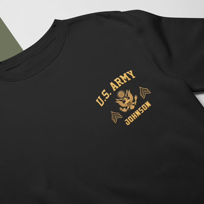 Embroidered Sweatshirt, Customized  Army Embroidered Sweatshirt, Gift For Dad