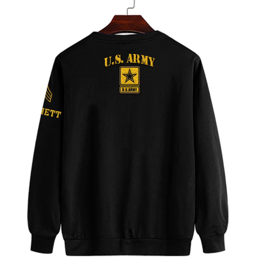 Embroidered Sweatshirt, Customized Army Insignias Embroidered Sweatshirt, Gift For Dad