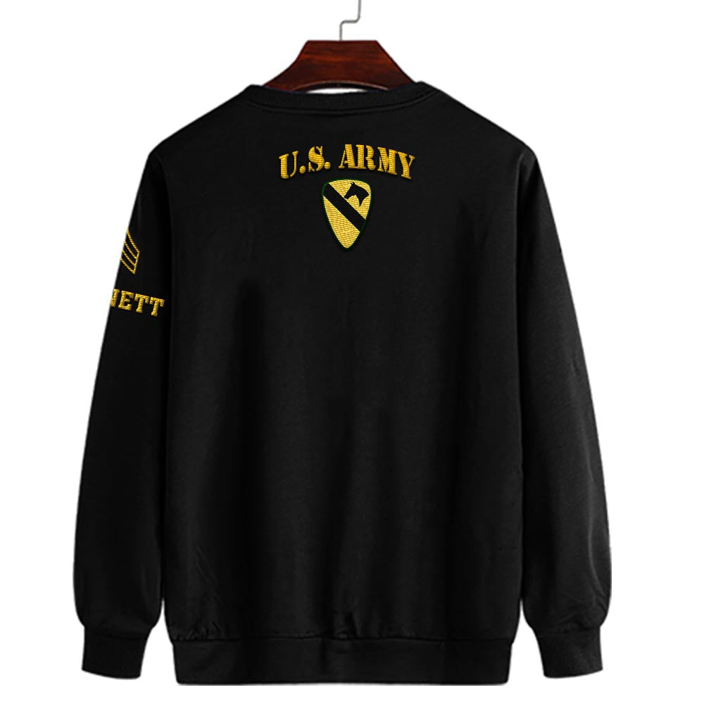 Embroidered Sweatshirt, Customized Army Units Embroidered Sweatshirt, Gift For Dad