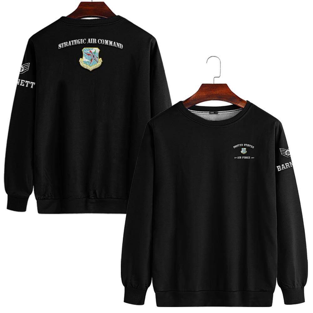 Embroidered Sweatshirt, Customized USAF Insignias Embroidered Sweatshirt, Gift For Dad