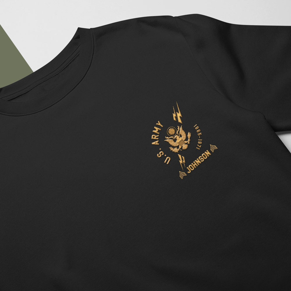 Embroidered Sweatshirt, Customized US Army Embroidered Sweatshirt, Gift For Dad