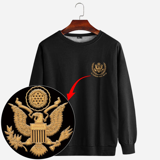 Embroidered Sweatshirt, Customized US Army Veteran Embroidered Sweatshirt, Gift For Dad