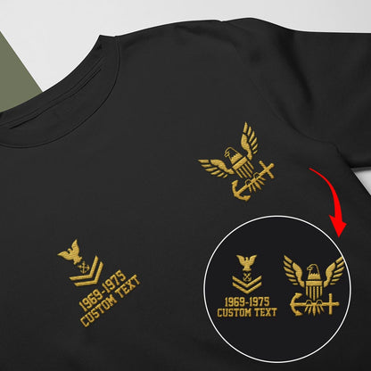 Embroidered Sweatshirt, Customized US Military Limited Edition 01 Embroidered Sweatshirt, Gift For Dad