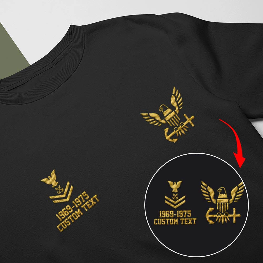 Embroidered Sweatshirt, Customized US Military Limited Edition 02 - Embroidered Sweatshirt, Gift For Dad