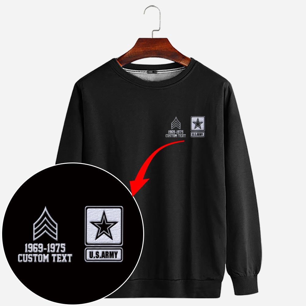 Embroidered Sweatshirt, Customized US Military Limited Edition Embroidered Sweatshirt, Gift For Dad