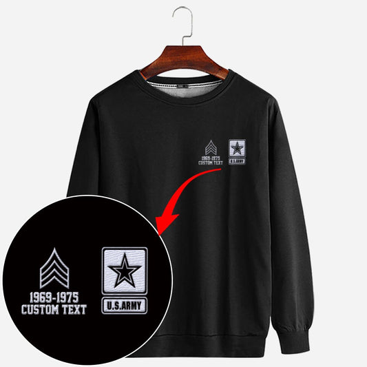 Embroidered Sweatshirt, Customized US Military Limited Edition Embroidered Sweatshirt, Gift For Dad