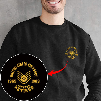 Embroidered Sweatshirt, Customized US Retired Limited Edition 01 Embroidered Sweatshirt, Gift For Dad