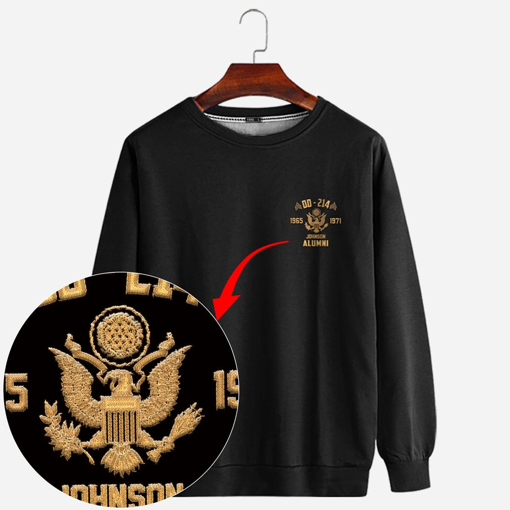 Embroidered Sweatshirt, Customized US Veteran 02 - Embroidered Sweatshirt, Gift For Dad